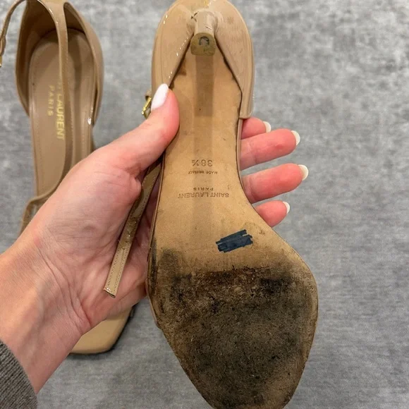 Saint Laurent Tan Women's Heels size 38.5 (8.5). - Picture 7 of 9